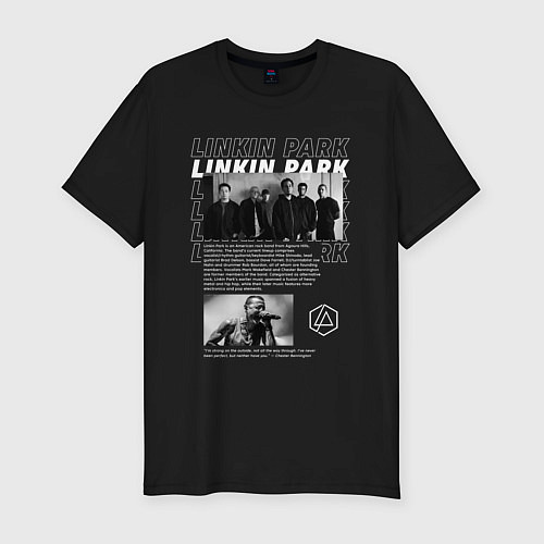 Мужская slim-футболка Linkin Park цитата / Черный – фото 1