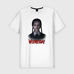 Футболка slim-fit Wednesday horror, цвет: белый