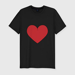 Мужская slim-футболка Сердце в стиле минимализм