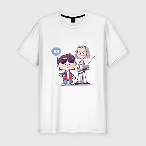 Мужская slim-футболка Док и Марти / Белый – фото 1