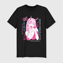 Футболка slim-fit Zero Two anime, цвет: черный