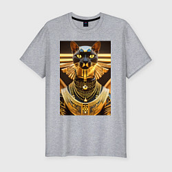 Мужская slim-футболка Кот сфинкс фараон