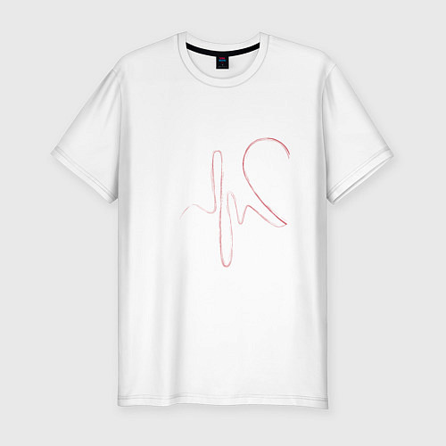 Мужская slim-футболка Женская половина сердца / Белый – фото 1