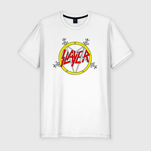 Мужская slim-футболка Slayer rock music / Белый – фото 1