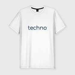 Футболка slim-fit Техно надпись минимализм, цвет: белый
