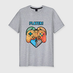 Футболка slim-fit Player 1, цвет: меланж