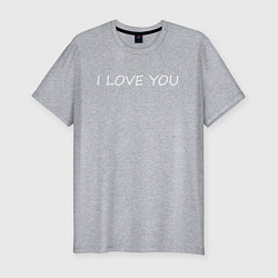 Мужская slim-футболка I love you text