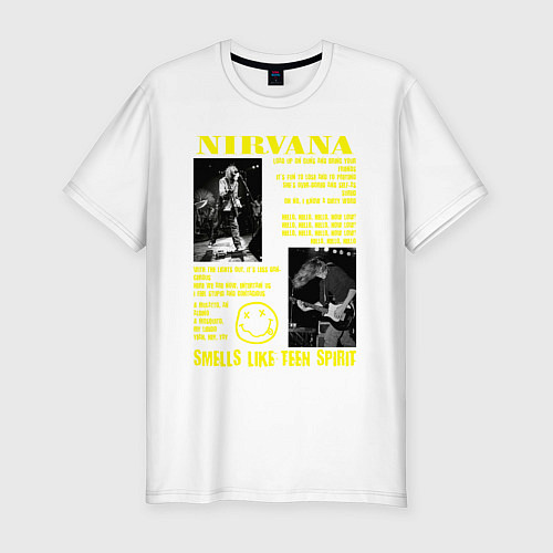 Мужская slim-футболка Nirvana SLTS / Белый – фото 1