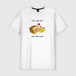 Мужская slim-футболка Масло и хлебушек