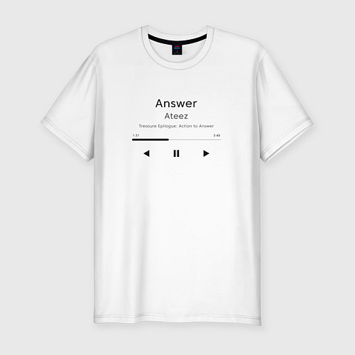 Мужская slim-футболка Ateez Answer / Белый – фото 1