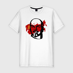 Футболка slim-fit Ленин на фоне СССР, цвет: белый