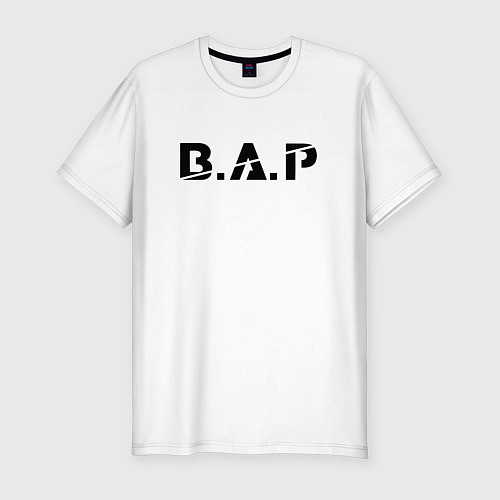 Мужская slim-футболка B A P black logo / Белый – фото 1