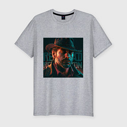 Футболка slim-fit Red Dead redemption, dark Arthur, цвет: меланж