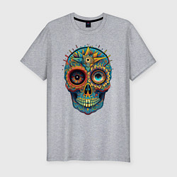 Футболка slim-fit Mexican skull, цвет: меланж