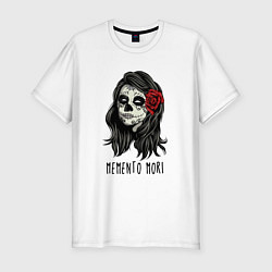 Мужская slim-футболка Santa Muerte - Memento mori
