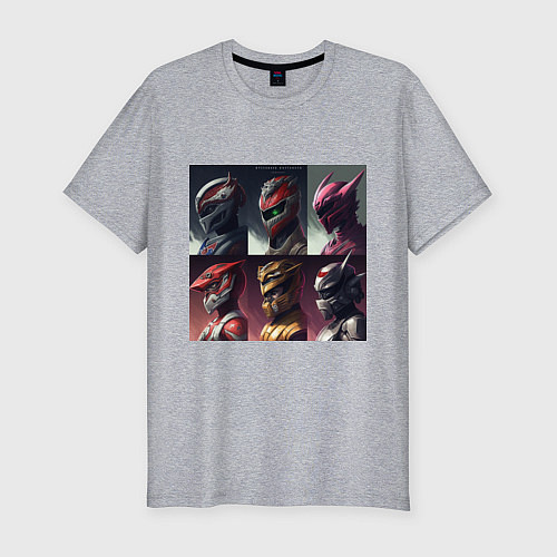 Мужская slim-футболка Отряд рейнджеров / Меланж – фото 1