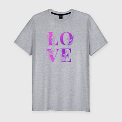 Футболка slim-fit Love Любовь цветы, цвет: меланж