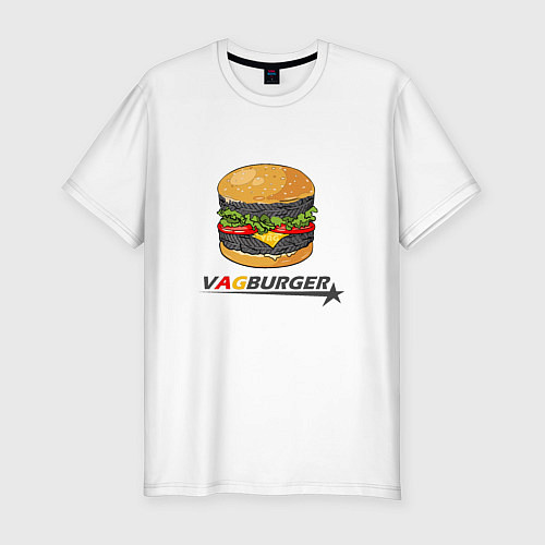 Мужская slim-футболка VAGburger tyres / Белый – фото 1