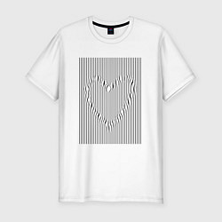 Мужская slim-футболка Волновое сердце среди линий