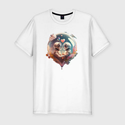 Мужская slim-футболка Космос и любовь