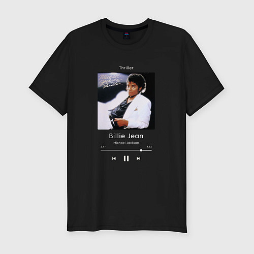 Мужская slim-футболка Майкл Джексон Billie Jean / Черный – фото 1