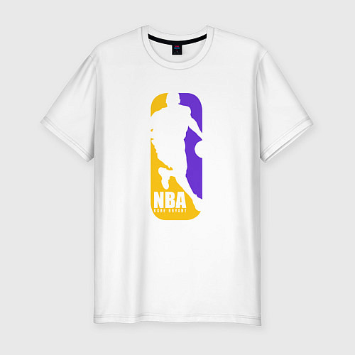 Мужская slim-футболка NBA Kobe Bryant / Белый – фото 1