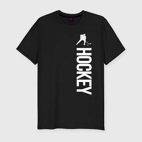 Мужская slim-футболка Hockey / Черный – фото 1