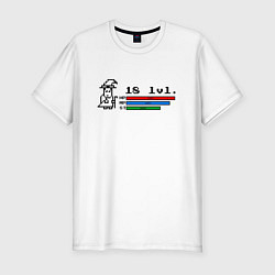 Мужская slim-футболка Волшебник level up 18