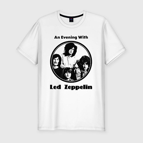 Мужская slim-футболка Led Zeppelin retro / Белый – фото 1