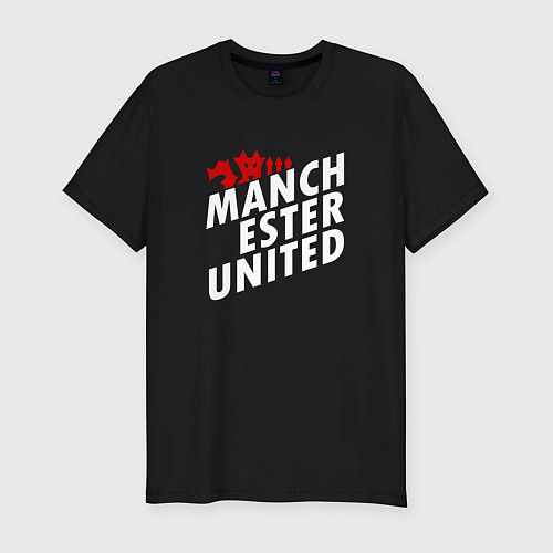 Мужская slim-футболка Манчестер Юнайтед дьявол / Черный – фото 1