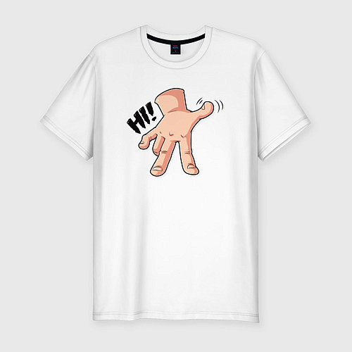 Мужская slim-футболка Вещь - привет / Белый – фото 1