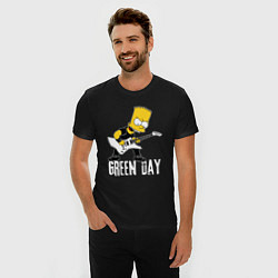 Футболка slim-fit Green Day Барт Симпсон рокер, цвет: черный — фото 2