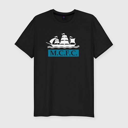 Мужская slim-футболка Манчестер Сити корабль / Черный – фото 1