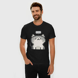 Футболка slim-fit Pixel Cat V1, цвет: черный — фото 2