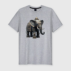 Мужская slim-футболка Украшенный слон