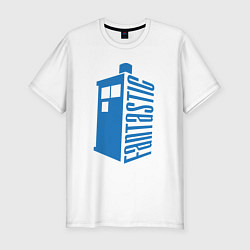 Футболка slim-fit Fantastic tardis, цвет: белый