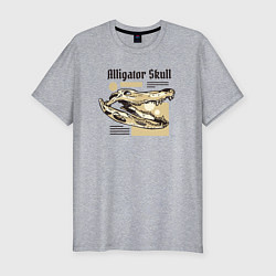 Футболка slim-fit Alligator skull, цвет: меланж