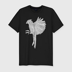 Футболка slim-fit Белый резной кардинал, цвет: черный