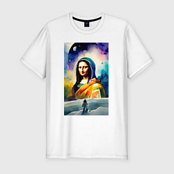 Мужская slim-футболка Gioconda in space - watercolor