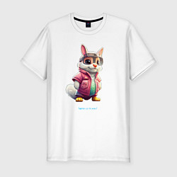 Мужская slim-футболка Модный маленький заяц