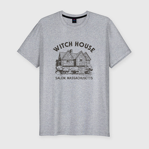 Мужская slim-футболка Дом ведьм Салем / Меланж – фото 1