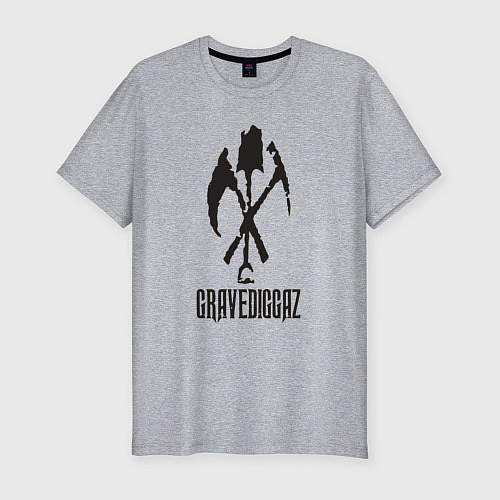 Мужская slim-футболка Gravediggaz style / Меланж – фото 1