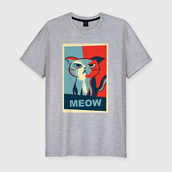 Мужская slim-футболка Meow obey