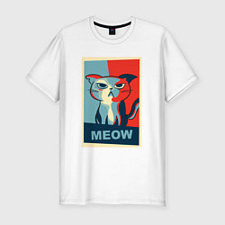 Футболка slim-fit Meow obey, цвет: белый