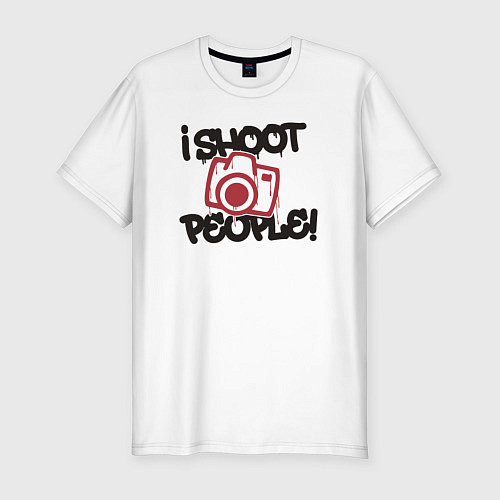 Мужская slim-футболка Я фоткаю людей / Белый – фото 1