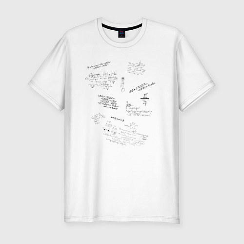 Мужская slim-футболка Математик / Белый – фото 1
