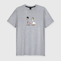 Мужская slim-футболка Криминальные гуси