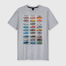 Мужская slim-футболка Hot Wheels - collection Автомобили на полке