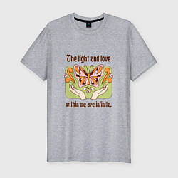 Футболка slim-fit The light and love within me are infinite, цвет: меланж
