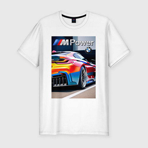 Мужская slim-футболка BMW M Power - motorsport / Белый – фото 1